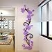 Produktbild Transer® DIY Blumen Rebe Wandaufkleber für Speicher Fenster, Schlafzimmer Wohnzimmer Badezimmer Schlafsaal TV Wandtüren Schränke Fliesen Dekoration, doppelseitig Visuelle Wandtattoo, 24 x 80cm (lila)