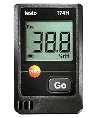 Testo 0572 6560 174H Mini-enregistreur de température et d'humidité 2 canaux avec fixation murale piles (2 x CR 2032 lithium) et protocole d'étalonnage