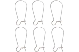 Beebeecraft 1 Box 10Pcs 925 Sterling Silver Kidney Earring Hooks Earwire Connector 20mm Long French Ear wire for Jewelry Making DIY Earring Findings