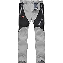 donhobo Winterbroek voor dames, met fleece gevoerd, winddicht, warm, dikke softshellbroek, waterdicht, functionele wandelbroek