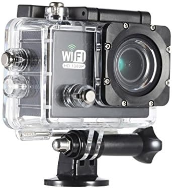 Njord Full HD Wifi Action Sports Camera DV Cam 2.0inch LCD 12MP 1080P 30FPS 140 Degree Wide Lens Waterproof for Car DVR FPV PC Camera Diving Bicycle Outdoor Activity (Black)