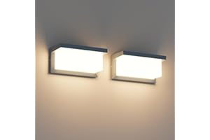Klighten 2 pezzi LED luce da parete esterna, 24W, 3000K, impermeabile IP65 interno/esterno luce da parete, adatto per la casa, giardino, patio, ecc, Antracite