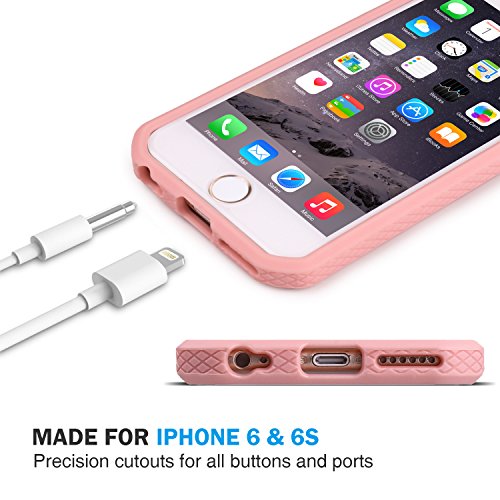 iPhone 6S Case, SAVFY iPhone 6 (4.7 inch) Shock Absorption Cover Scratch Resistant Crystal Clear Shockproof Hard Back Panel Hybrid TPU Soft Anti-Slip Comfort Bumper for Apple iPhone 6 / 6S [Pink]