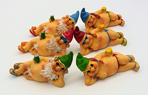 12 nackte Zwerge 5,5 cm Figur Mann Frau FKK Gartenzwerg - 4