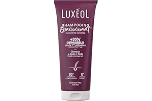 LUXÉOL LUXEOL - Shampoing Epaississant - +35% D'Epaisseur Dès la 1ère Utilisation* - Efficacité Prouvée - à l'Algue Rouge, Protéine de Riz & Acide Hyaluronique - Sans Silicones - Fabriqué en France - 200 ml