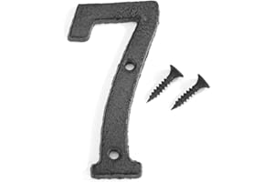 DOMYBESTSHOP Domybest Numéro de Maison 0-9 En Fer Noir Numéro de Porte de Maison Numéro de Rue Plaques Enseignes Mur Porte avec Vis de Fixation