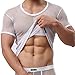Jastore® Transparent Herren Sexy Unterhemd Tank Top T Shirt Achselhemd Unterwäsche Body (M, Weiß)