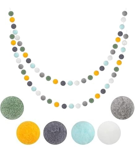 2 Pièces Guirlandes De Pâques Guirlande De Boules En Feutre Bannière De