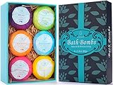 PURENJOY Bath Bombs Gift Set, 6pcs Fizzies Spa Kit Perfect for Moisturizing Skin, Birthday Valentines Mothers Day Anniversary Christmas Best Gifts Ideas for Women, Wife, Girlfriend, Mom, Her