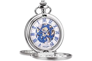 ManChDa Communion Pocket Watch, Boy's First Holy Communion/Christening St Christopher Pewter Pocket Watch with Chain for Men Mechanical, Boy’s Confirmation Gifts Easter Day Graduation Gift