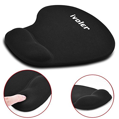 iVoler Mauspad mit Handauflage aus Gel Ergonomisches Office Komfort Mousepad Gelkissen Maus Pad zur Entlastung des Handgelenk, Rutschfeste Gummi Unterseite für Computer, PC und Laptop – Schwarz - 4