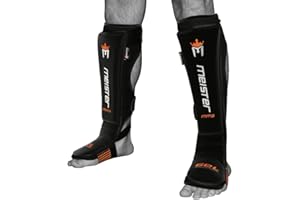Meister MMA EDGE Leather Instep Shin Guards w/Gel Padding (Pair)