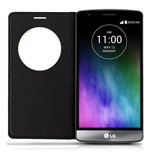 kwmobile Funda potectora pr  ctica y Chic con tapicer  a de Cuero sint  tico Flip Cover para LG G3 S D722V en Negro