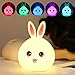 Produktbild Baby Kinder LED Nachtlicht USB wiederaufladbare 7 Farbe ändern Silikon Nachtlicht Touch / Tap Control Kinder Nacht Lampe (Happy Rabbit)