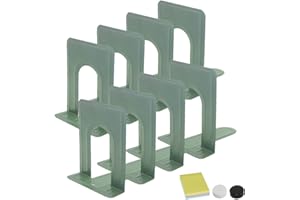 DARUITE Fermalibri, Antiscivolo Reggilibri in Metallo, Ferma libro per Ufficio, Scuola(Verde 12,6 x 14,7 x 17 cm- 8 Pezzi)