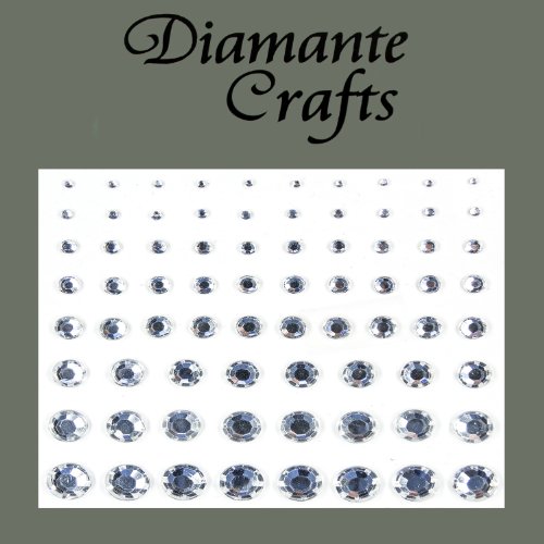 1mm - 8mm Clear Diamante Self Adhesive Rhinestone Body Nail Vajazzle Gems - created exclusively for Diamante Crafts