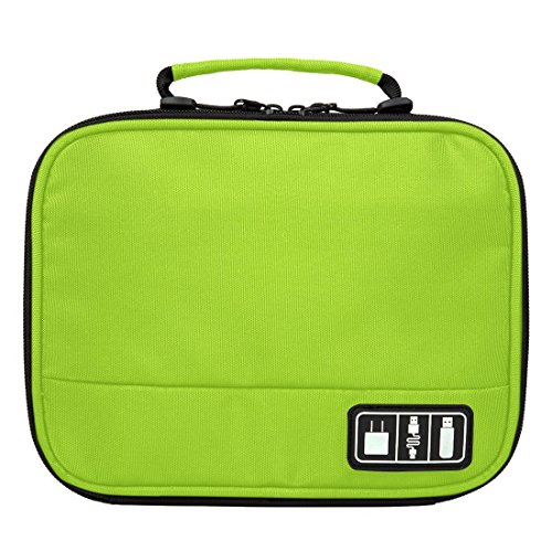 Cozyswan Aufbewahrungstasche Elektronik Organizer Tasche für Kabel Netzkabel Akku Digital Zubehör Tragbarer Speicherkarten Grün - 3