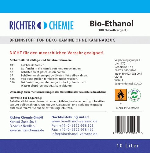 10L Bioethanol 100% – Markenprodukt BioFair® – geprüfte Laborqualität – GRATIS VERSAND - 3