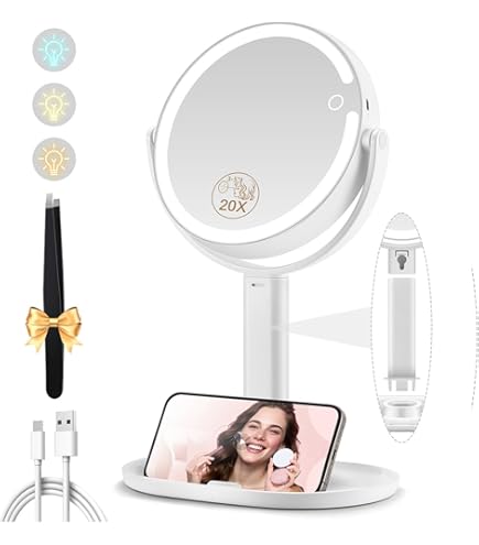 B Beauty Planet Vergrootspiegel met licht, dubbelzijdige 30X/1X