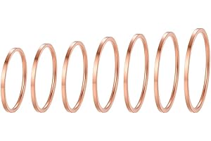 PROSTEEL 5/7/14/28 Pezzi Set di Anelli Sottili Sottilissimi Knuckle Stacking Rings Anello Semplice da Donna, Anelli Impilabili alla Moda, Argento Nero Oro Rosa, Misura Adatta 6-24 (con Confezione)