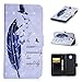 Produktbild CE-Link Samsung Galaxy J7 2017 Hülle 3D Handyhülle Lederhülle Ledertasche Schutzhülle Premium PU Leder Flip Wallet Case Innere Weiche Silikon Handy Tasche Schale Etui mit Kartenfach Magnet Standfunktion Kreatives Motiv Muster Protective Cover Schutz für Galaxy J7 2017 (5,5 Zoll SM-J730F) - Gänse und Federn