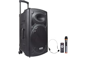 DYNASONIC - DYNAPRO 15' (2ª Generación) Altavoz Bluetooth Portatil Profesional, Altavoz Bluetooth Potente 1000W 2 microfonos