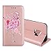 Produktbild Hülle Galaxy S9 Flamingo Glitzer, Misteem Elegant Luxus Motiv Cartoon Anime Flip Klapphülle für Samsung Galaxy S9 - Rosé Gold