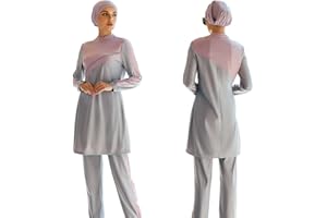 IBTOM CASTLE Modest Swimwear Muslim Swimming Costume for Women Full Coverage Long Floral Print Islamic Hijab Burkini 3pcs Set Ladies Beachwear Surfing Diving Suit Outfit