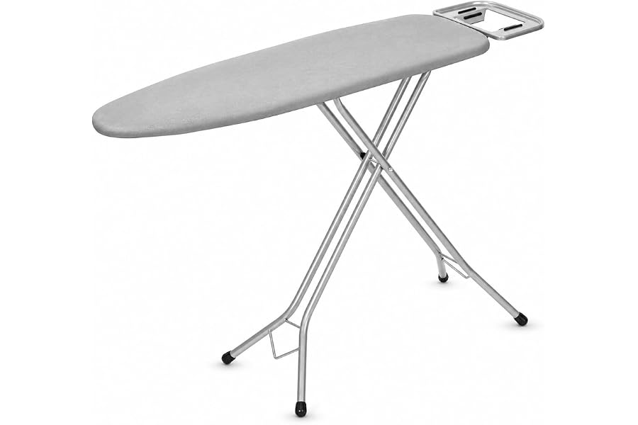 Tabla de Planchar Grande y Plegable con Altura Regulable Desde 70 a 90cm | 132x30cm | Estructura metálica | Soporte de P