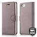 Produktbild SURAZO Apple iPhone 7 A1660, A1778 Premium Ledertasche Schutzhülle Wallet Case aus Nubukleder mit Kreditkarten/Notizen Fachern (Grau) Vintage Kollektion