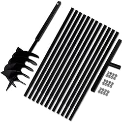 Festnight Foret Tarière Bêche et Tarière Manuelle 200mm Avec Rallonge Mèche Tarière 13m