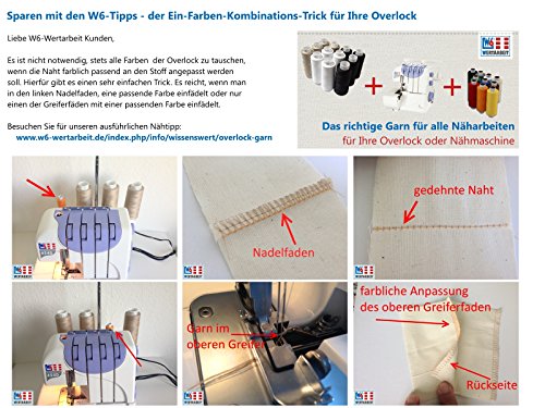 Original W6 Wertarbeit Overlockgarn 4 X 2500m (Schwarz ) - 3