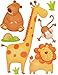 Produktbild 7 tlg. Set Wandtattoo / Sticker - Giraffe Zootiere Affe Elefant Zebra Löwe - Wandsticker Aufkleber - Giraffen Zootiere