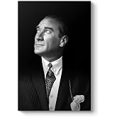 tabloshop Siyah Beyaz Atat&uuml;rk Portresi Kanvas Tablo 40 x 60