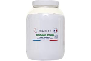 Made in France - Bicarbonate de Soude 3kg EluOecolo - Qualité alimentaire - Tous usages - Maison/Hygiène/Cuisine - Doseur à l'intérieur - Conditionné dans un CAT