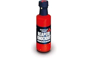 Scovilla 's Finest REAPER's KnocKOUT 100 ml | Sauce chili extrêmement forte avec Carolina Reaper | Sauce chaude extrême | Ingrédients 100 % naturels