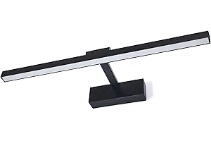 LumenTEC LED Spiegellampe, LED Spiegelleuchte 50cm, Schminklicht 12W 4.000K neutralweiß Licht, Badlampe Wandbeleuchtung IP65, Schwarz (Adel 12W)