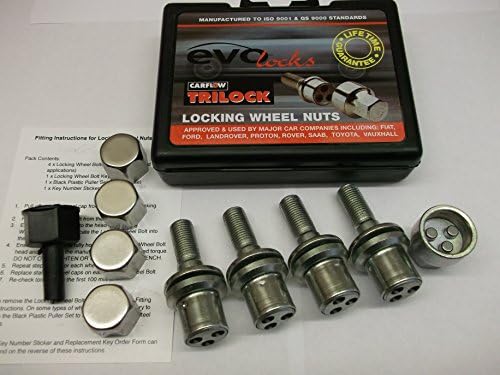 Flat Seated Locking Wheel Nut / Bolt Set With Chrome Covers M12 x 1.25mm (OFG001) For Alloy Wheels ONLY