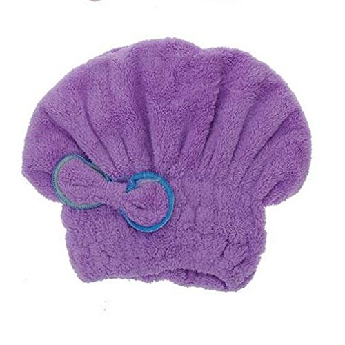 Upspirit(TM) Bowknot Coral Fleece Dry Hair Hat Wrapped Towel Hair Drying Bathing Cap(Purple)