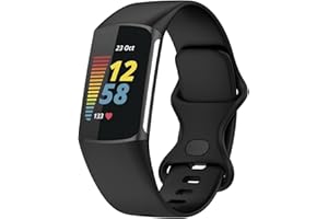 Wownadu Cinturini Compatibile per Fitbit Charge 5 / Charge 6 Cinturino Donna Uomo Silicone Sport Regolabile Ricambio Braccialetto, Accessory Bracciale, S/L (nessun Tracker)