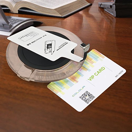 2 in 1 Qi Ladegerät Receiver + Qi Wireless Charger, ZXK Qi Wireless Ladegerät Induktive Ladestation Qi Wireless Charger für Samsung Galaxy S6, S6 Edge, Note 5, Nexus 7 2nd Gen, Nexus 4/5/6, LG Optimus Vu2/G2/G3, Nokia Lumia 920/1020/928, Nexus 5 usw.- Schwarz - 4