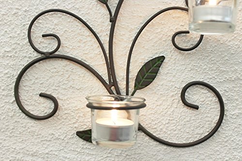 DanDiBo Wandteelichthalter 131004 Teelichthalter aus Metall 45 cm Wandleuchter Kerzenhalter - 4
