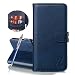 Produktbild Finemoco Hülle für Samsung Galaxy A50 Leder Handyhülle Flip Case Premium PU mit Brieftasche Schutzhülle Blau Katze Folie Cover Silikon Bumper 360 Grad Handytasche Magnetisch Standfunktion Tasche