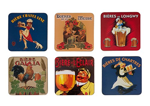 Cartexpo 70821 Untersetzer Bier, Holz/Kork, 6 Stück
