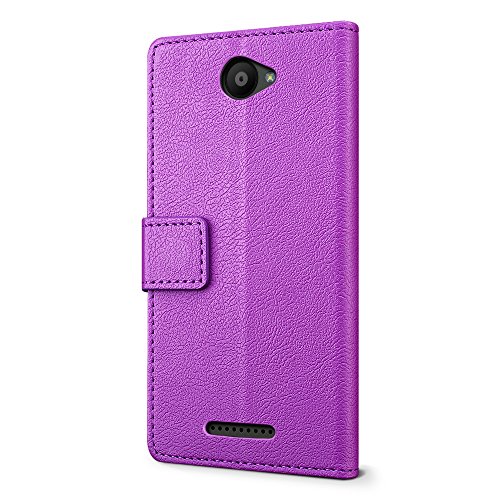 SLEO Funda BQ Aquaris U Lite BQ Aquaris U  Cartera Carcasa Piel PU Suave Flip Folio Caja Super Delgado  Estilo Libro Soporte Plegable y Cierre Magn  tico  para BQ Aquaris U Lite BQ Aquaris U - P  rpura