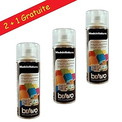 MadeInNature Lot de 3 bombes vernis brillant transparent - Aérosol 400ml - MadeInNature® (3, 180024)