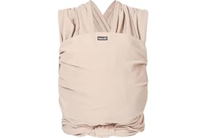 Hoppediz Elastisches Baby-Tragetuch - für Neugeborene ab Geburt (2-9 kg) - aus kbA-Baumwolle - Creme 4,60 m