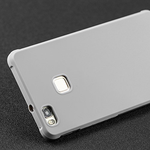 Huawei P9 Lite Funda Lizimandu Protectiva Carcasa de Silicona de gel TPU Transparente  Ultra delgada  Resistente a los ara  azos en su parte trasera  Amortigua los golpes Case Cover Para huawei p9 lite Gris Grey 