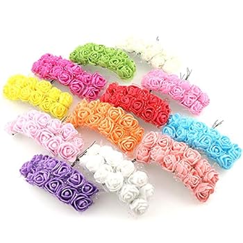Hosaire 50pcs Petit Fleurs Artificielles Mini Tête De Fleurs