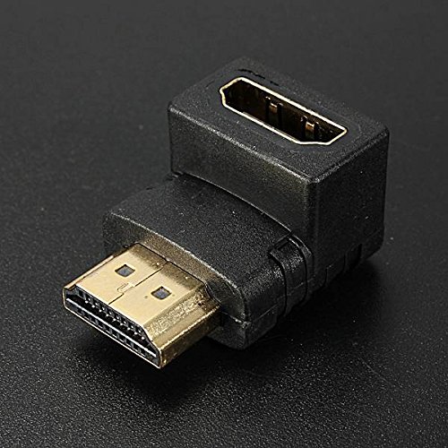 ELEGIANT HDMI Adapter Winkelstecker HDMI Stecker auf Buchse Adapter Hdmi Male zu Female Adapter Konverter Winkeladapter 90° mit vergoldete Kontakte für 3D TV 1080p LCD HDTV - 4